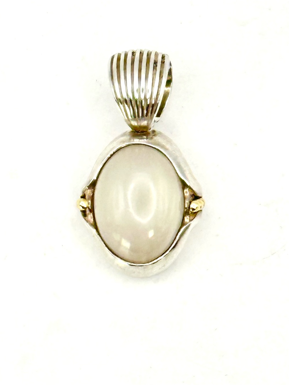Lagos Caviar Two Tone Silver & Gold Moonstone Pendant
